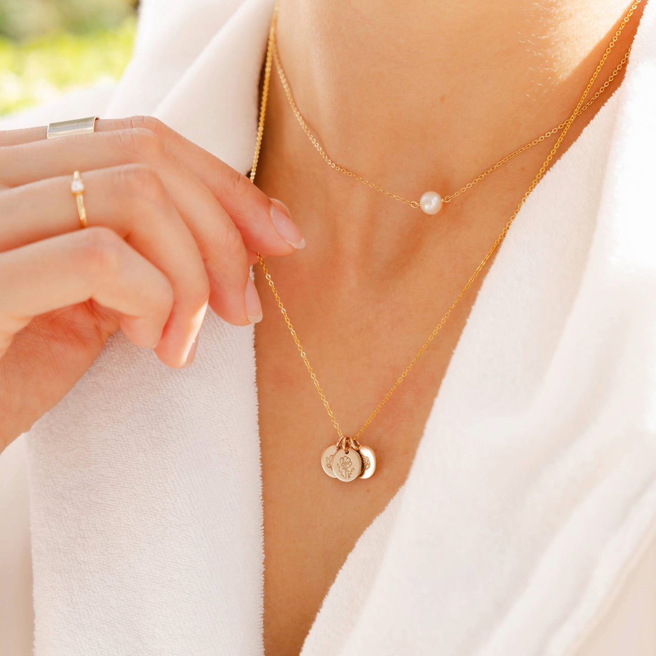 Birth Flower Stacker Necklace