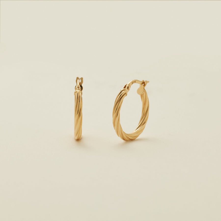 14k Twisted Hoop Earrings
