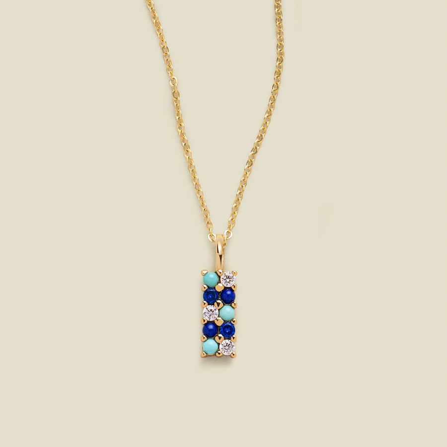 Turquoise and Lapis Pendant Necklace | Final Sale
