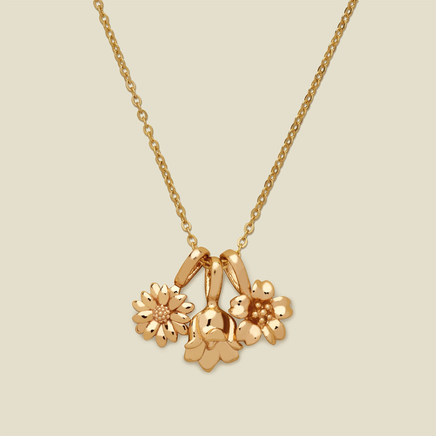 Birth Flower Charm Stacker Necklace