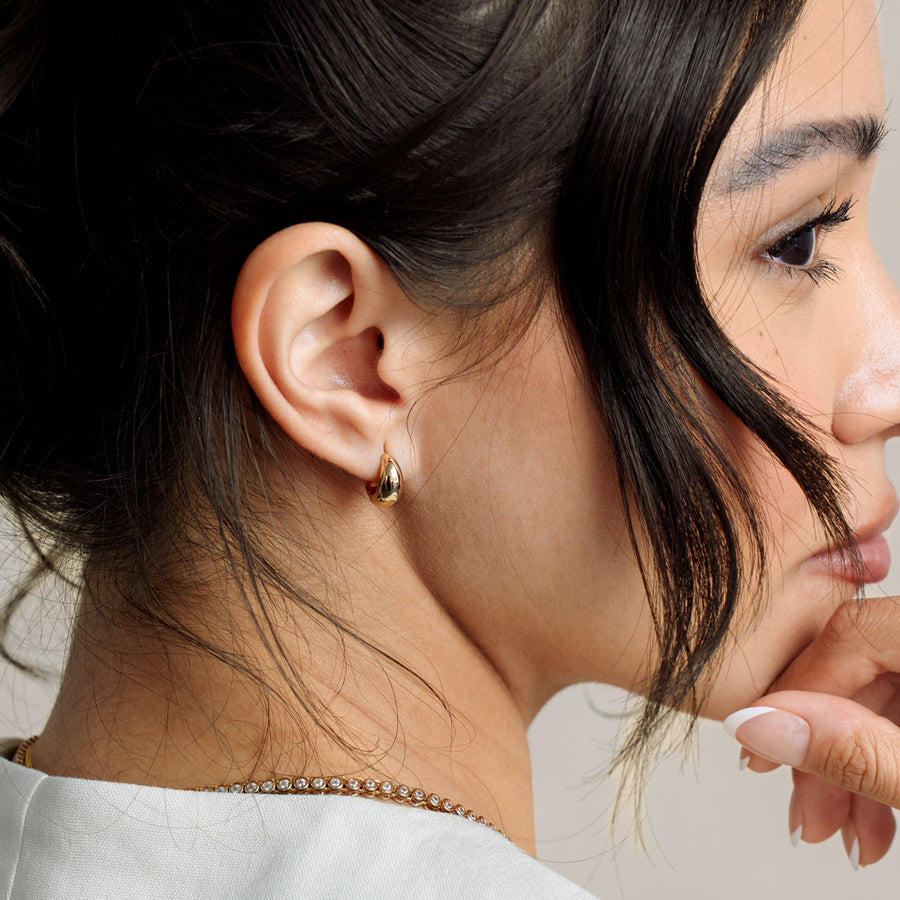 Gloss Huggie Hoop Earrings Lifestyle