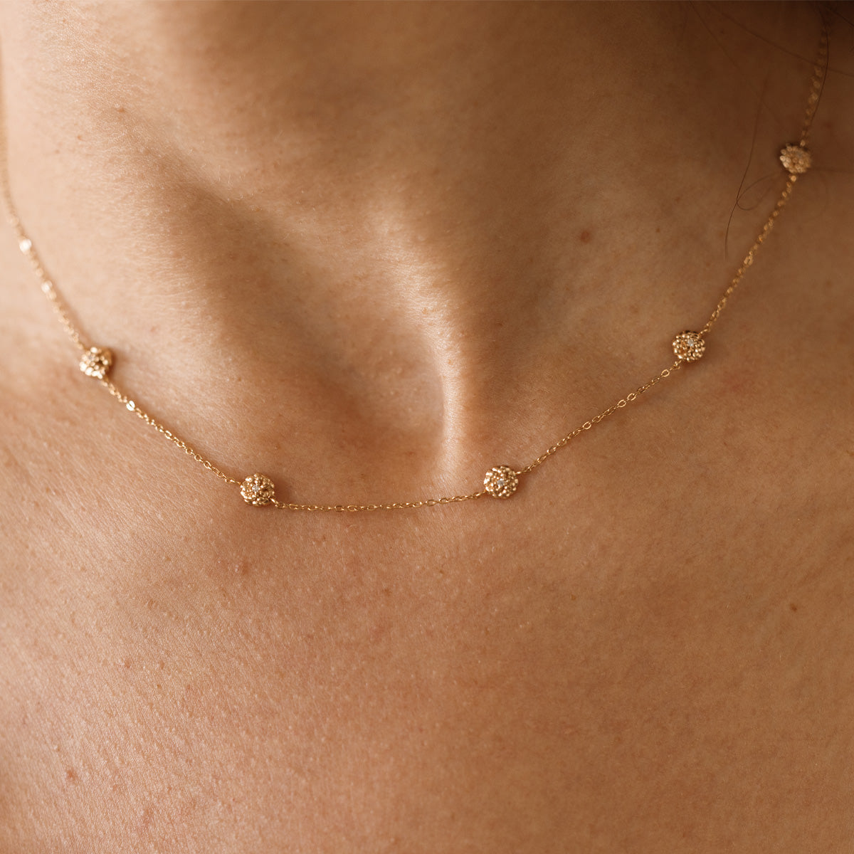 October CZ Birth Flower Station Necklace