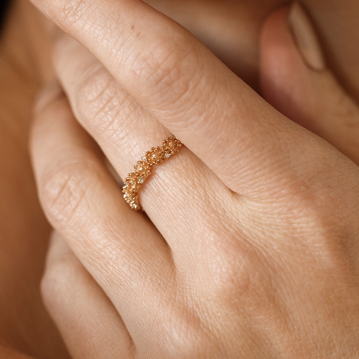 November CZ Birth Flower Eternity Ring