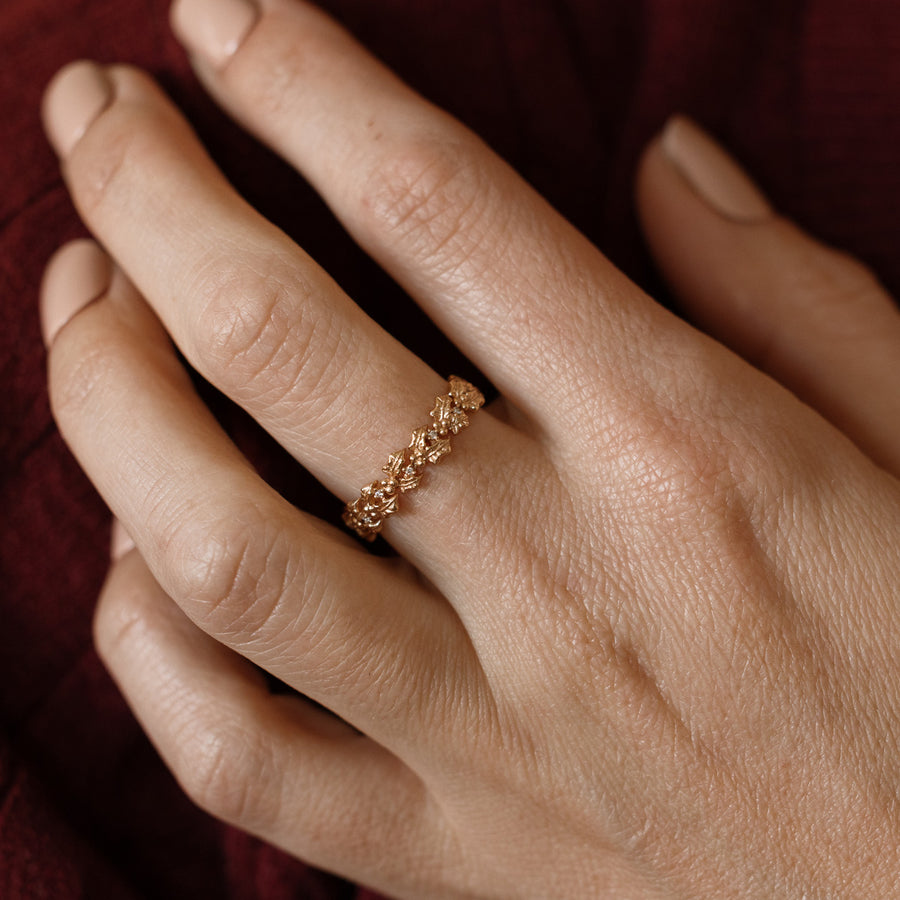 December CZ Birth Flower Eternity Ring Lifestyle