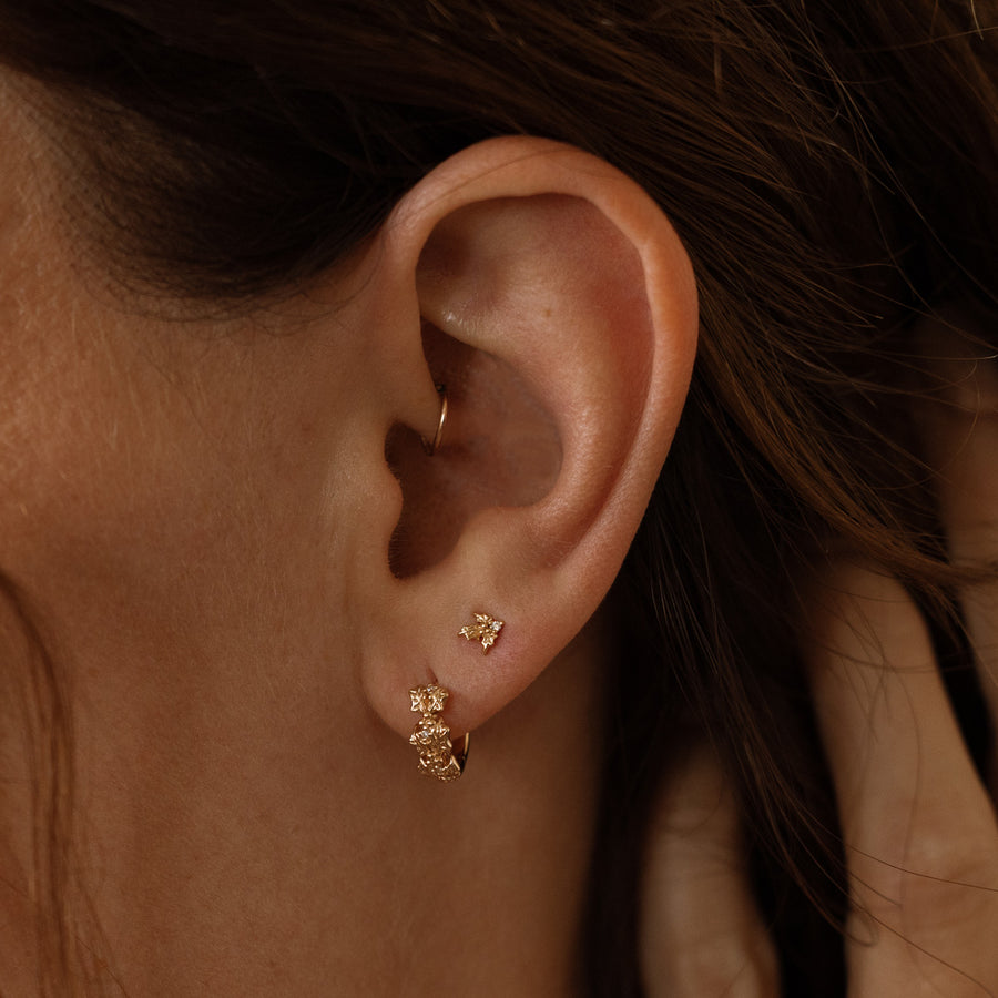 December CZ Birth Flower Huggie Hoop Earrings Lifestyle