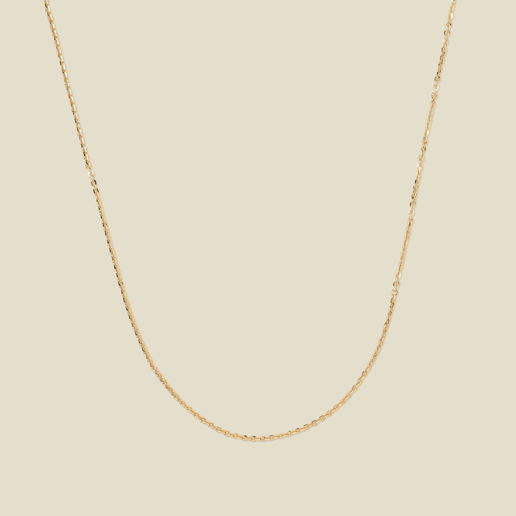 14k Adjustable Flat Cable Chain 14k Solid Gold Necklace