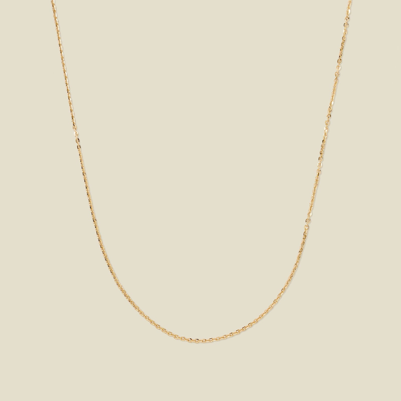 14k Adjustable Flat Cable Chain 14k Solid Gold Necklace