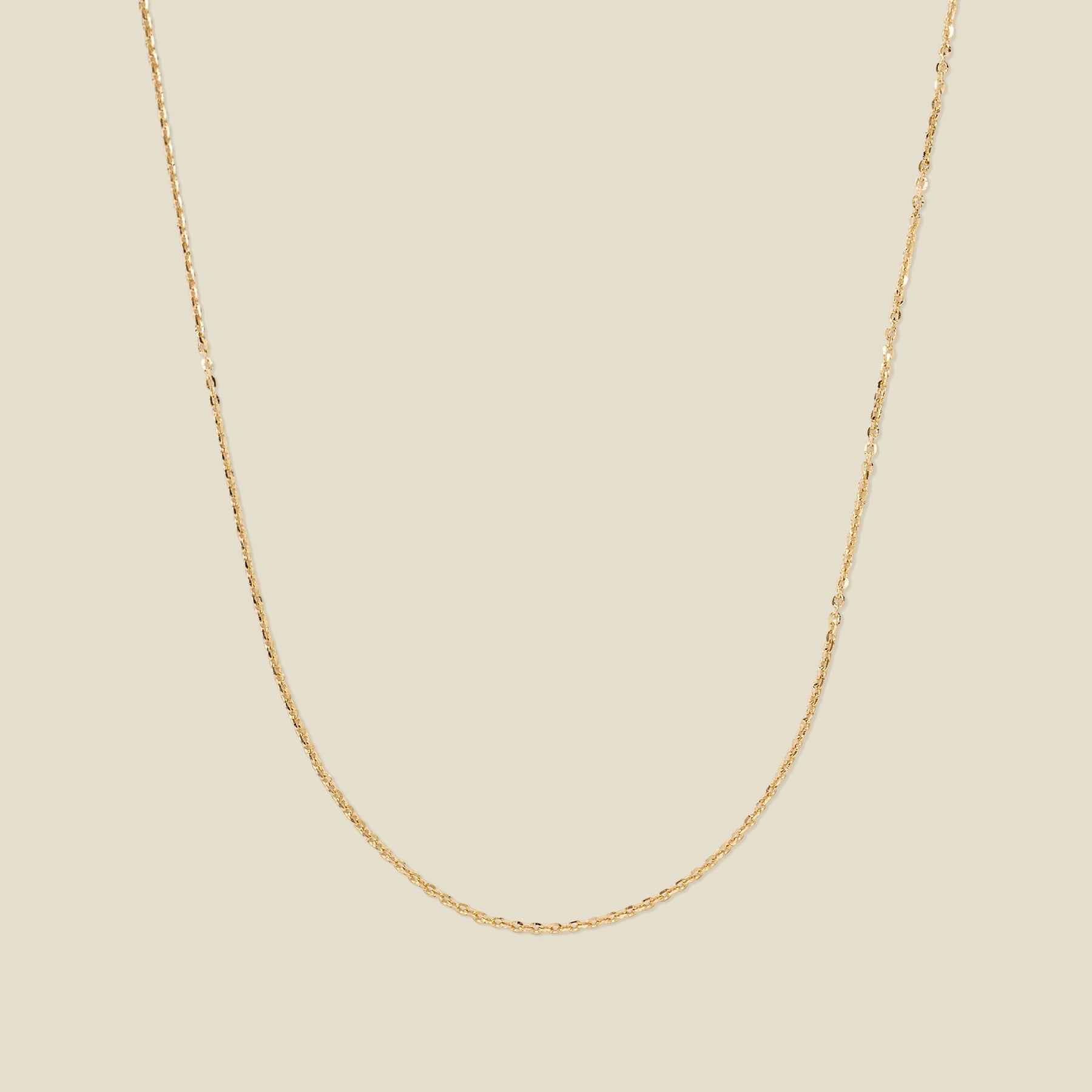 14k Adjustable Flat Cable Chain 14k Solid Gold Necklace