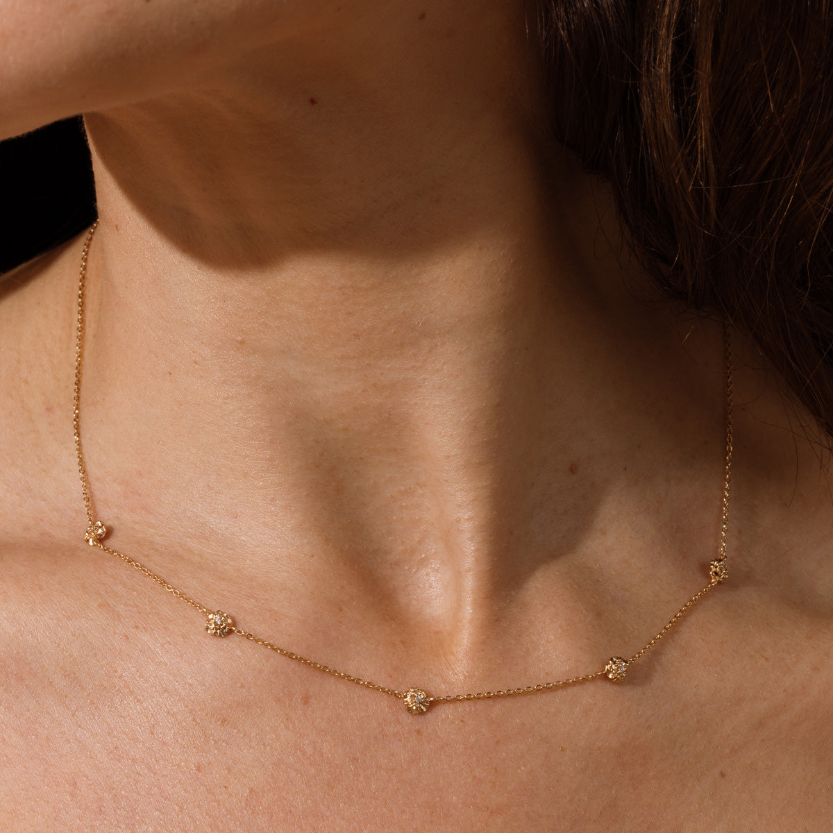 January CZ Birth Flower Station Necklace