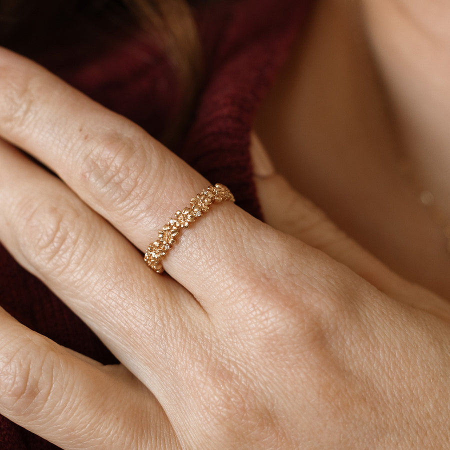 March CZ Birth Flower Eternity Ring Lifestyle