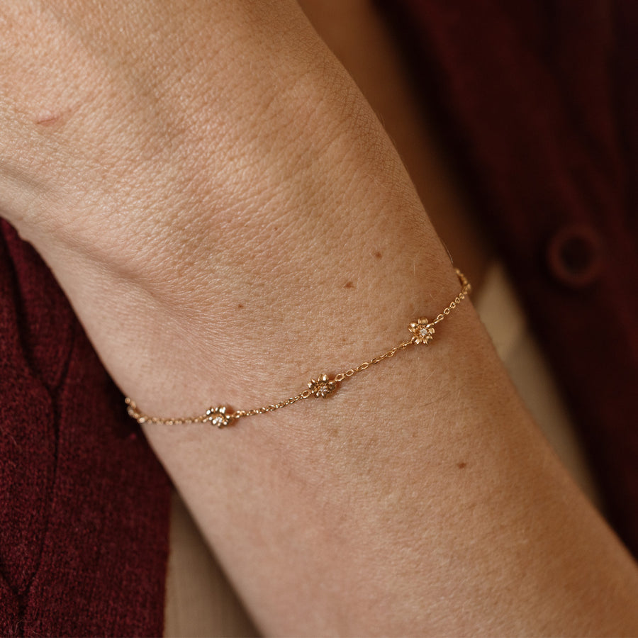 March CZ Birth Flower Station Bracelet Lifestyle