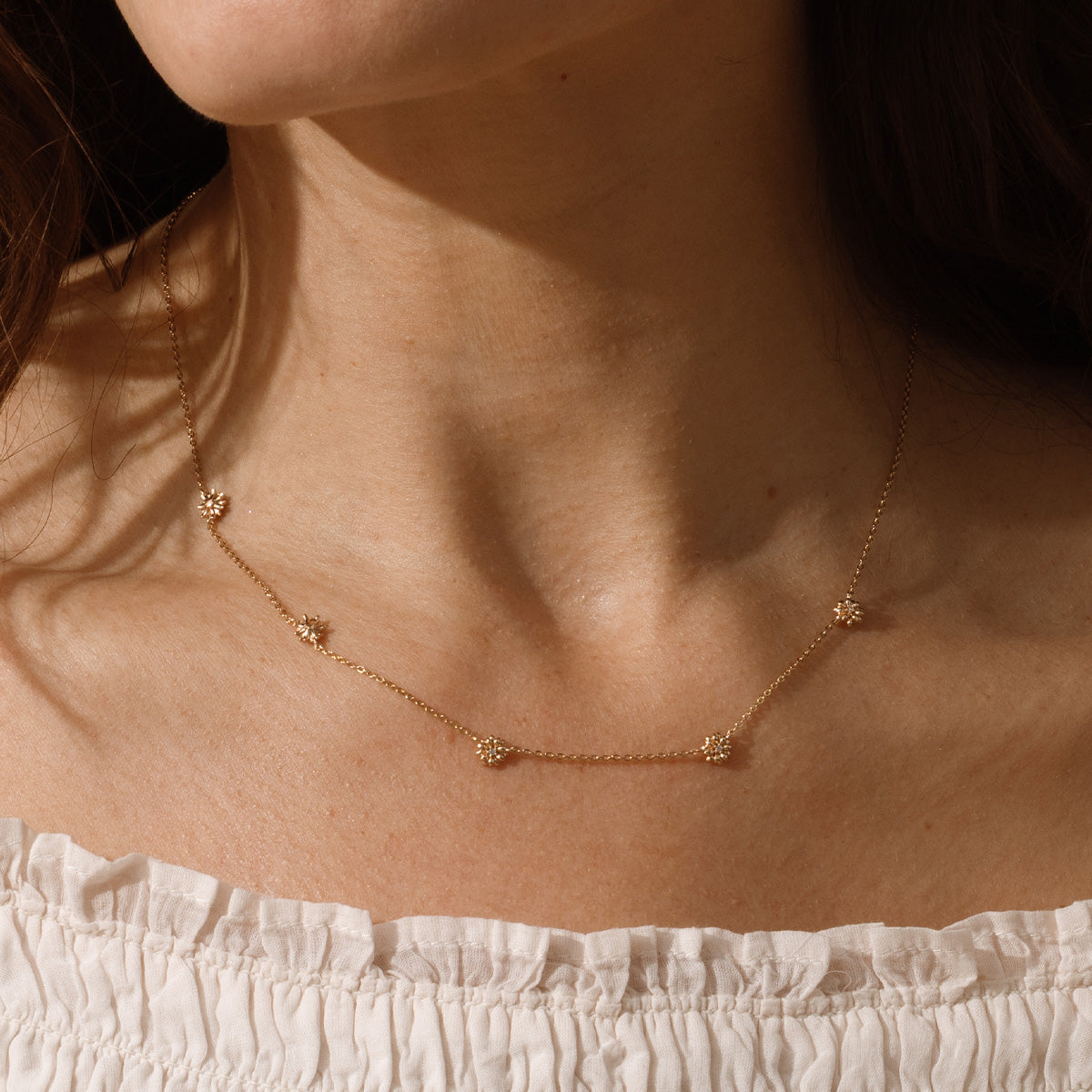 April CZ Birth Flower Station Necklace