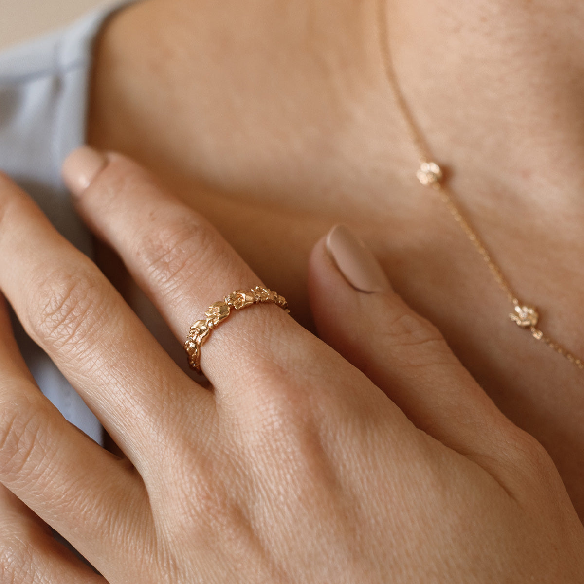 May CZ Birth Flower Eternity Ring