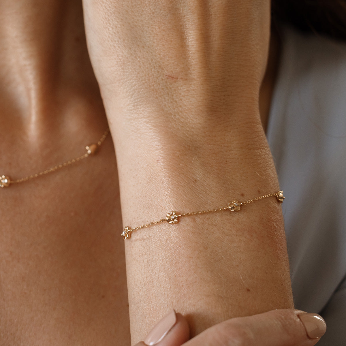 May CZ Birth Flower Station Bracelet