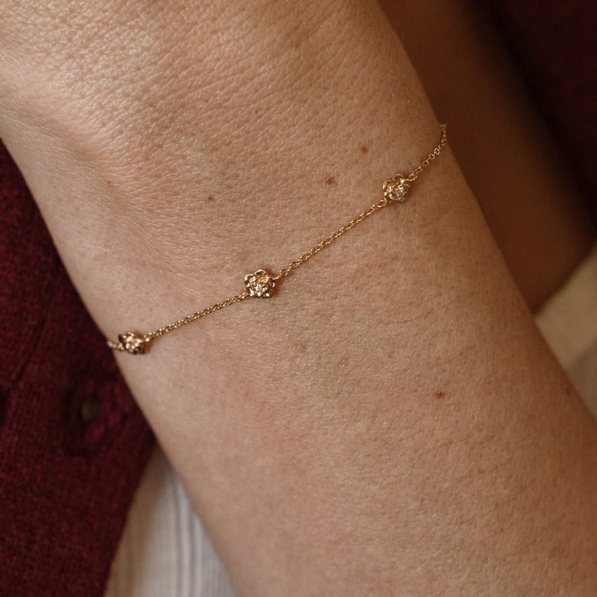 June CZ Birth Flower Station Bracelet