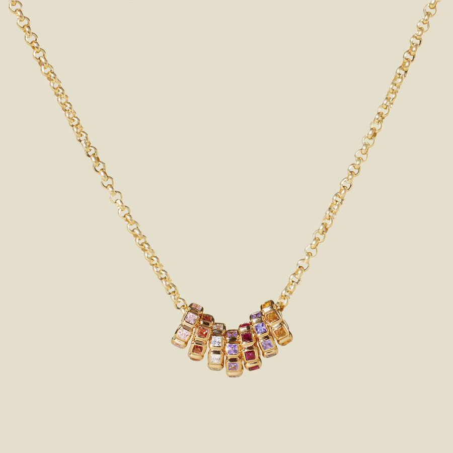 Birthstone Spacer Charm Stacker Necklace
