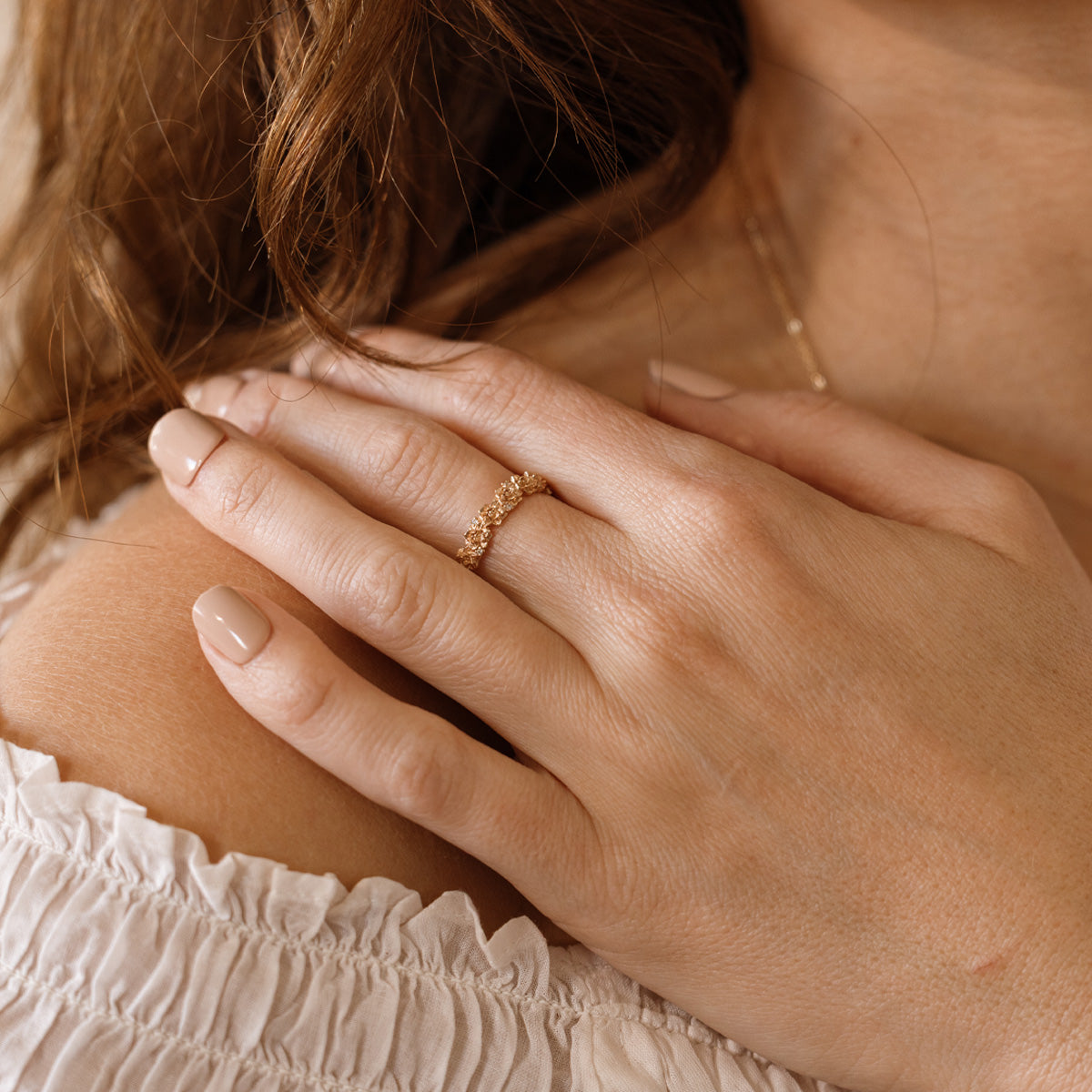 July CZ Birth Flower Eternity Ring