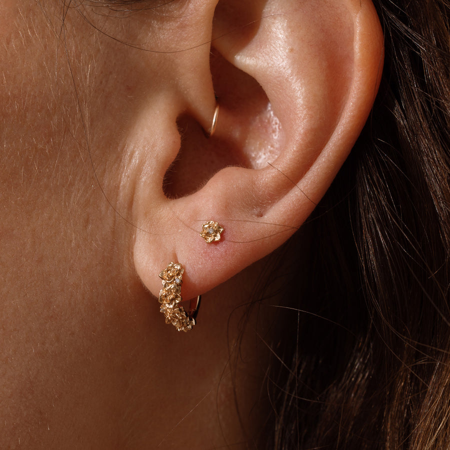 July CZ Birth Flower Stud Earrings Lifestyle