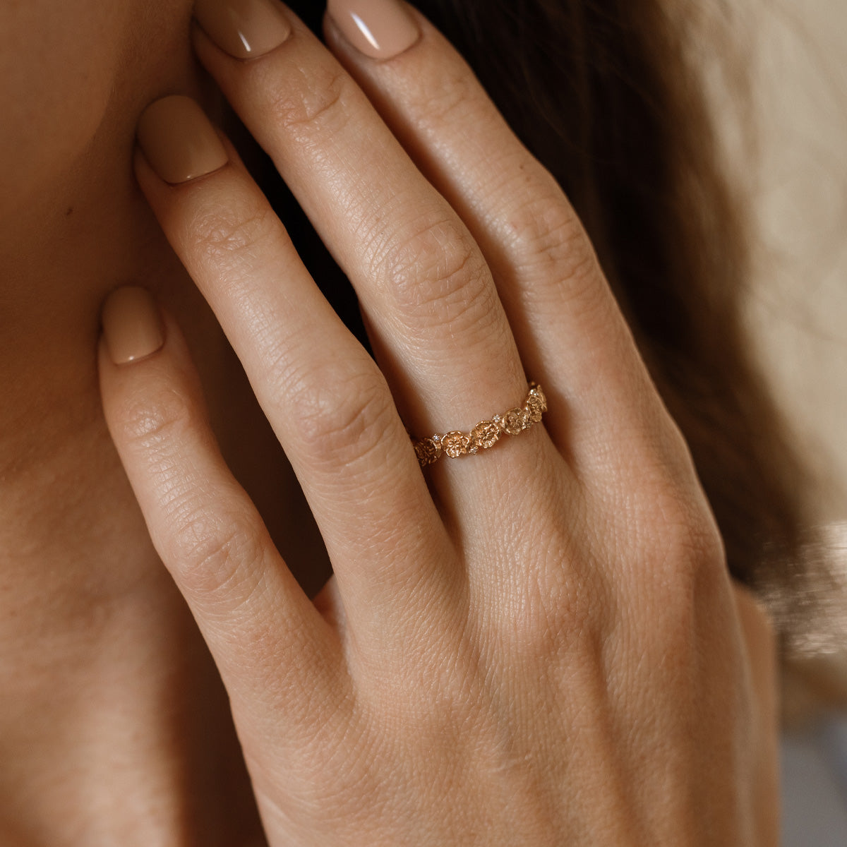 August CZ Birth Flower Eternity Ring