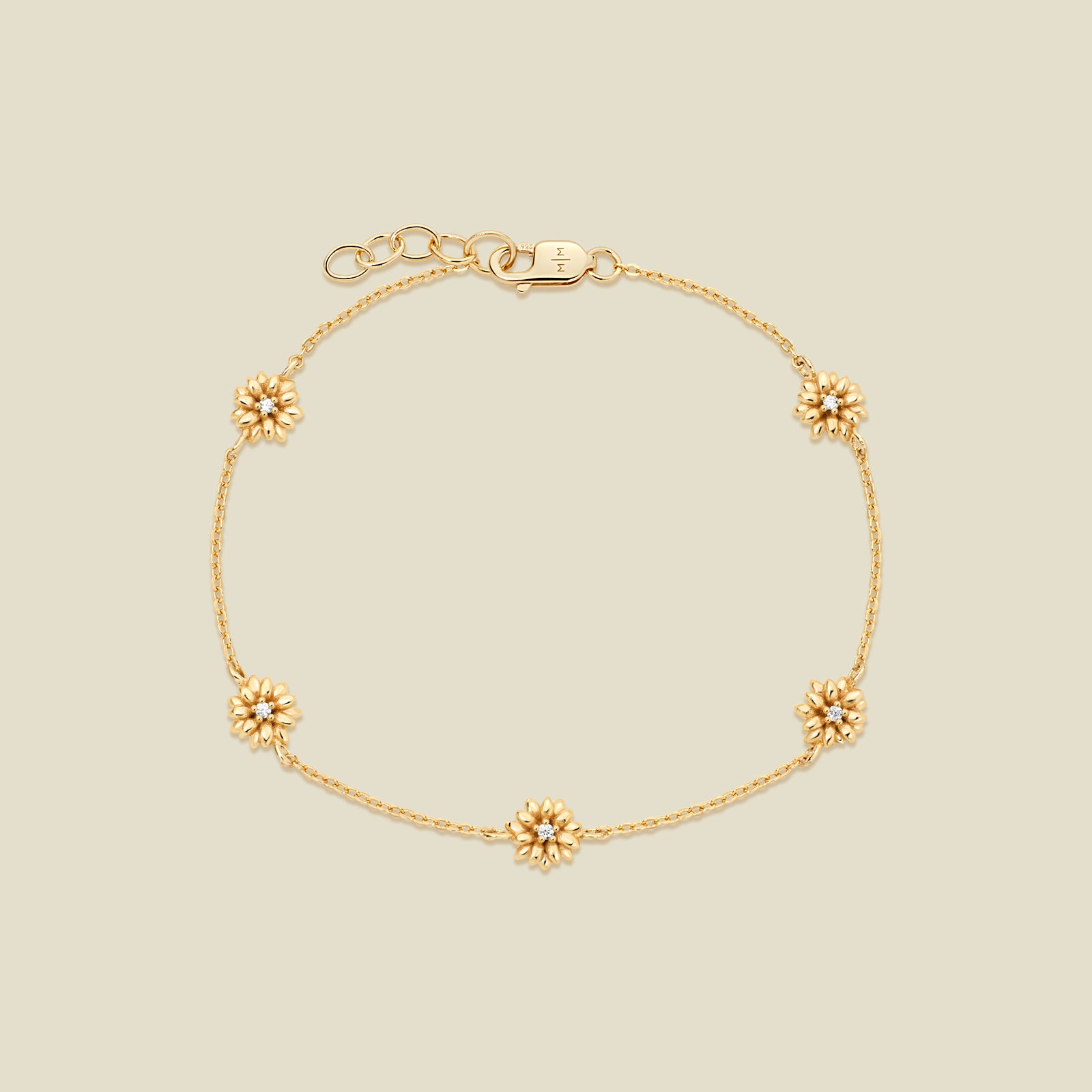 April CZ Birth Flower Station Bracelet