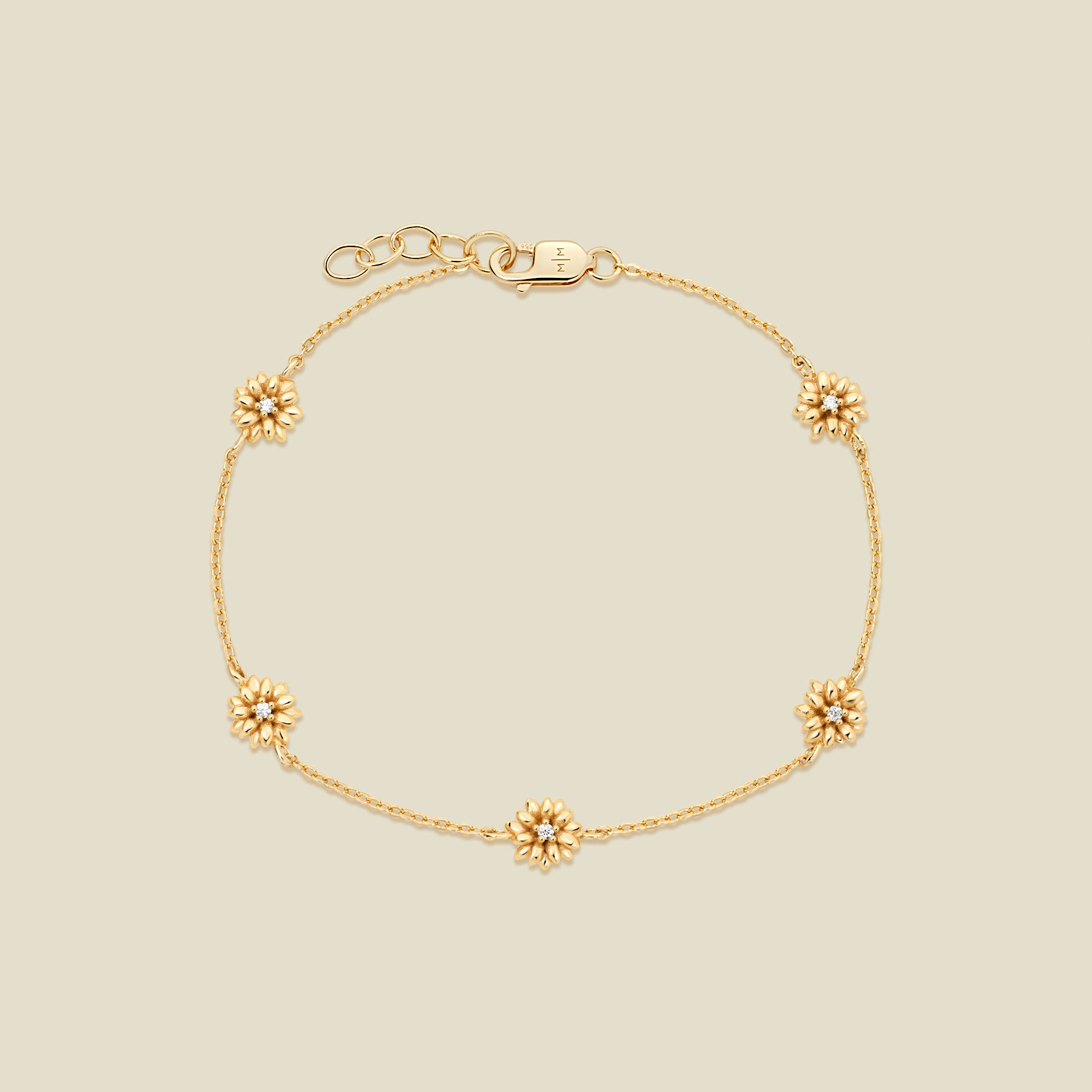 April CZ Birth Flower Station Bracelet