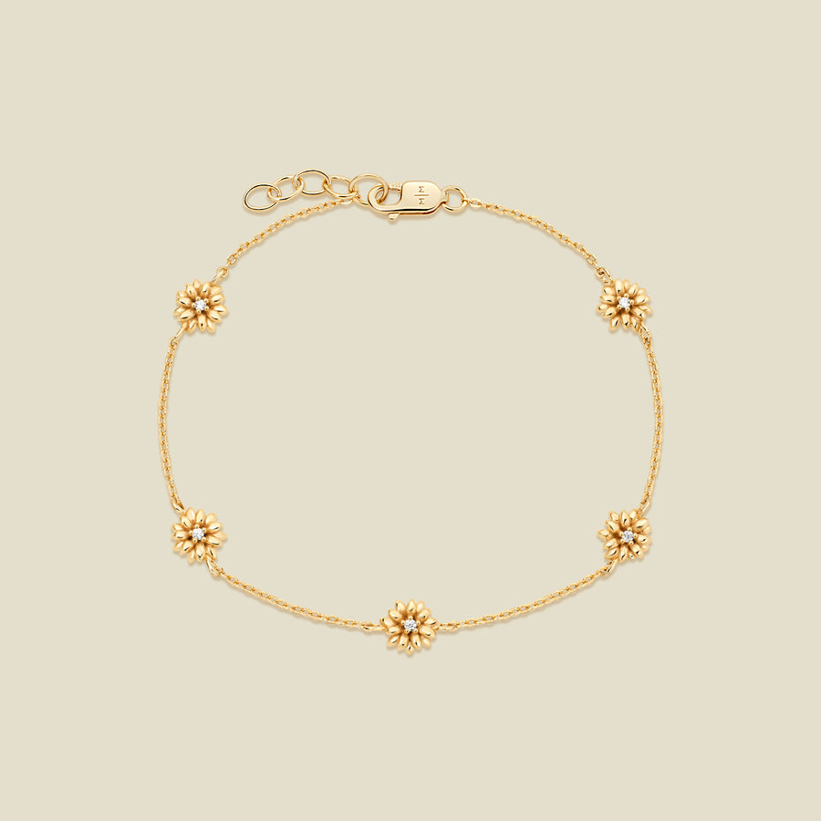 April CZ Birth Flower Station Bracelet
