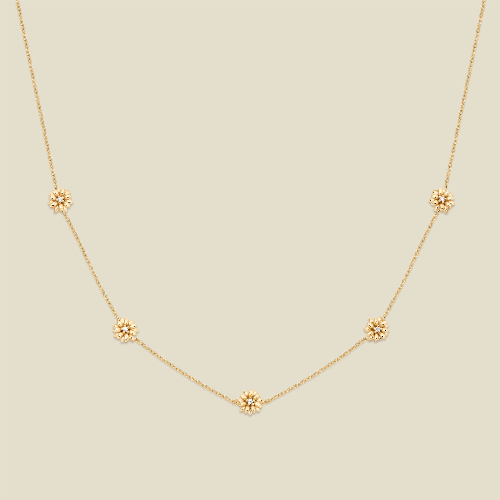 April CZ Birth Flower Station Necklace