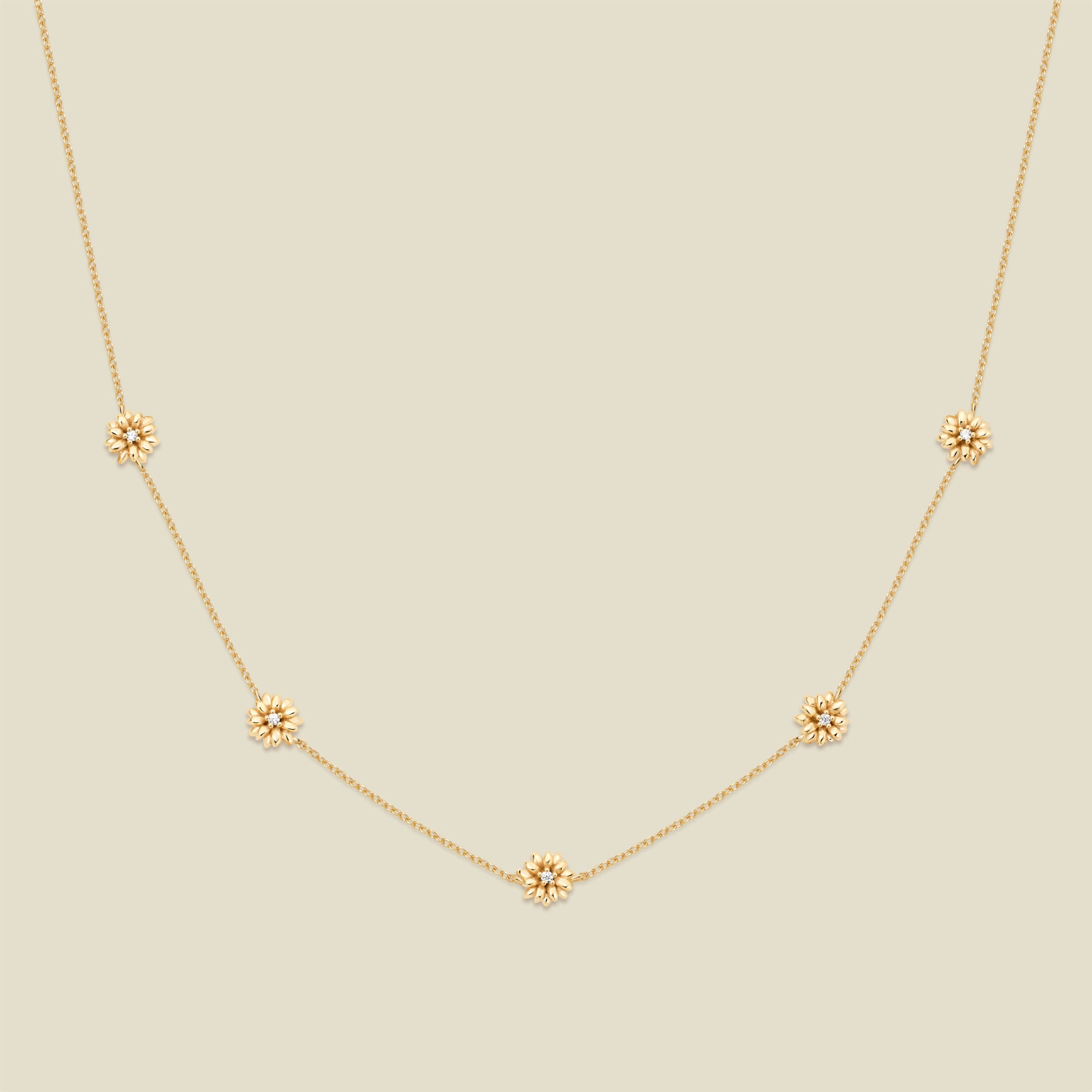 April CZ Birth Flower Station Necklace