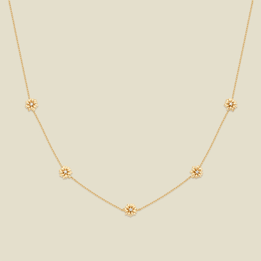 April CZ Birth Flower Station Necklace