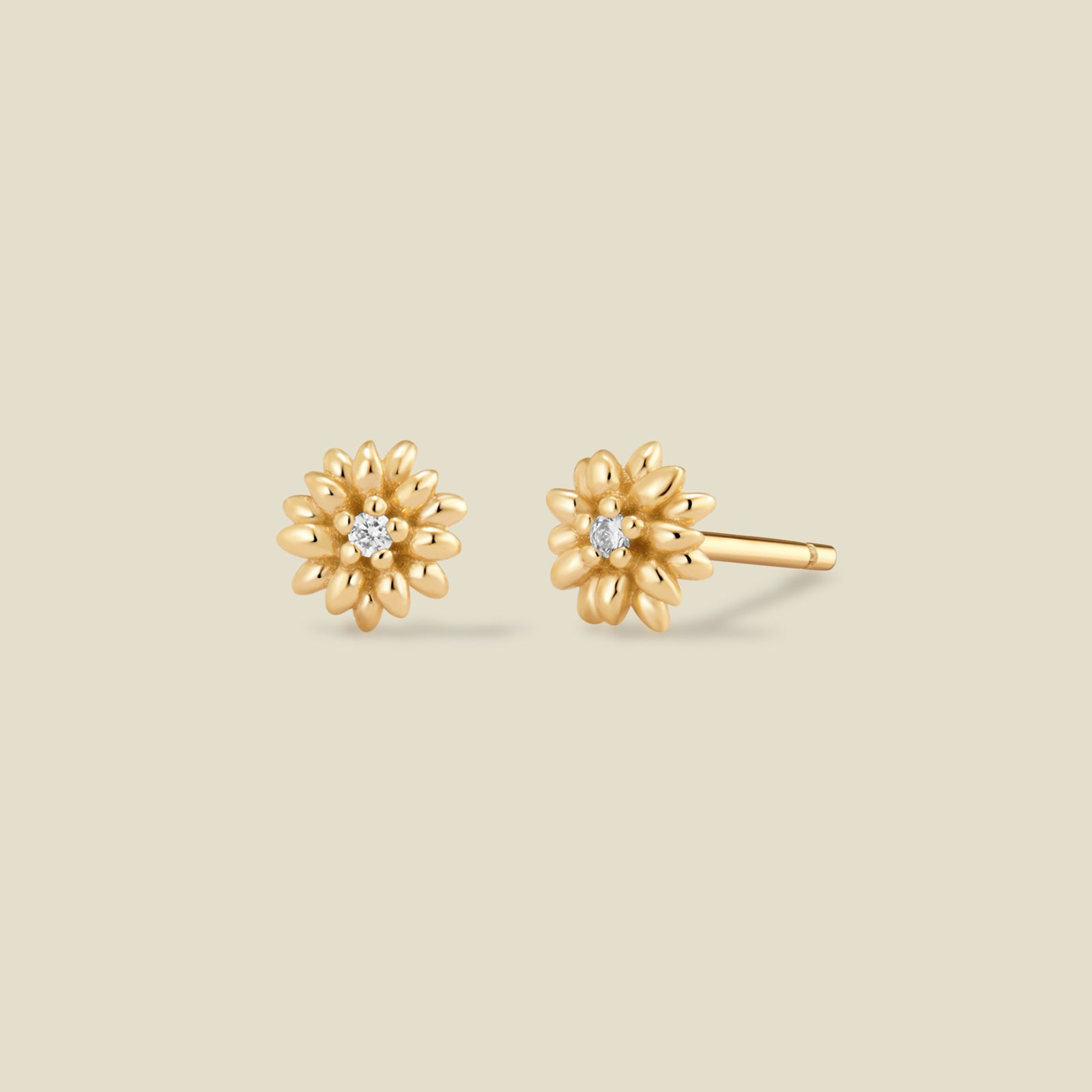 April CZ Birth Flower Stud Earrings