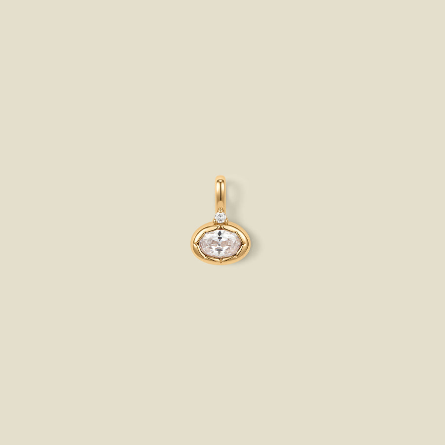 April Oval Birthstone Charm