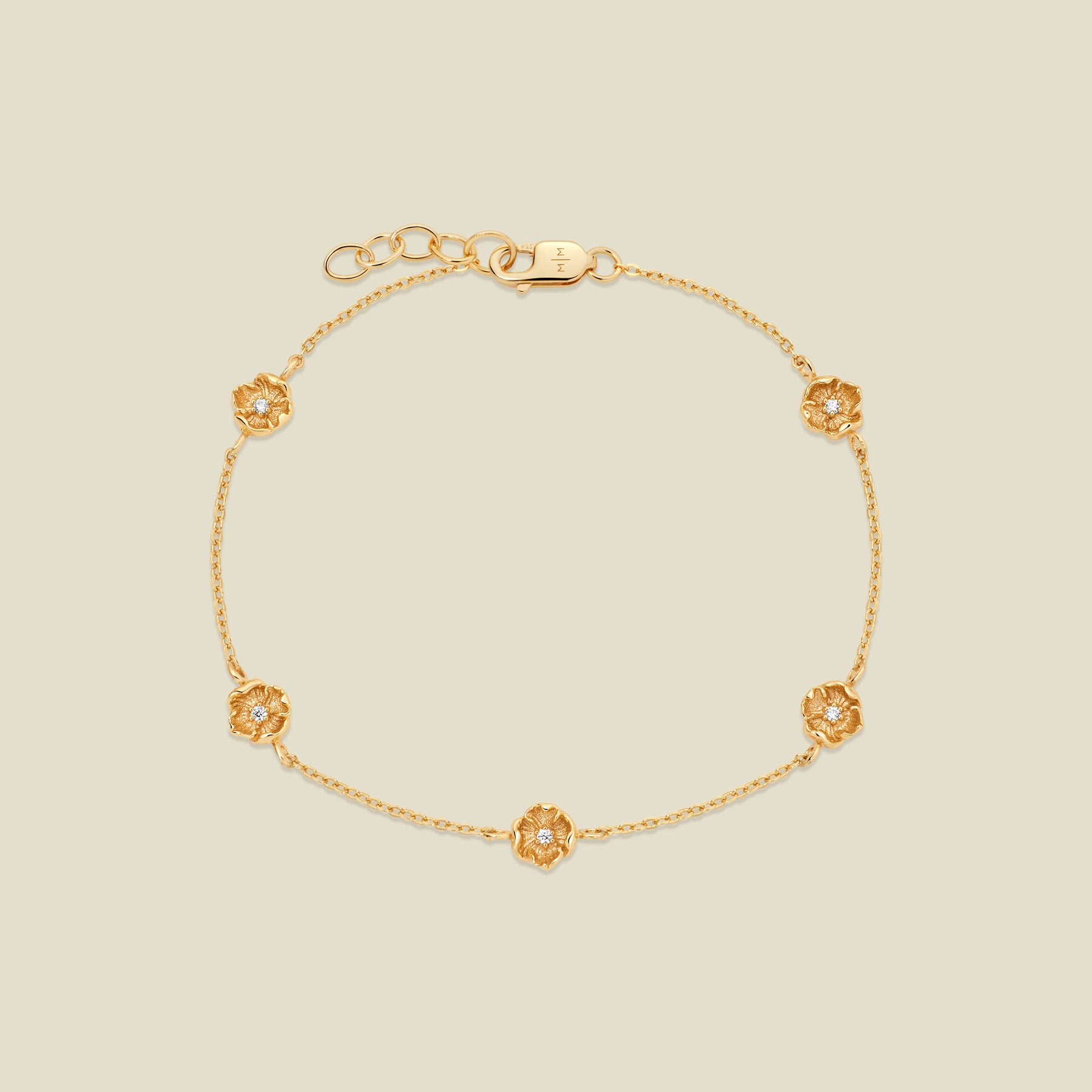 August CZ Birth Flower Station Bracelet