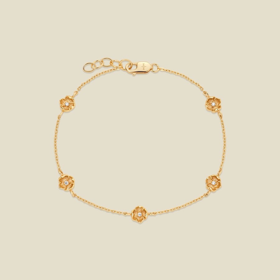 August CZ Birth Flower Station Bracelet