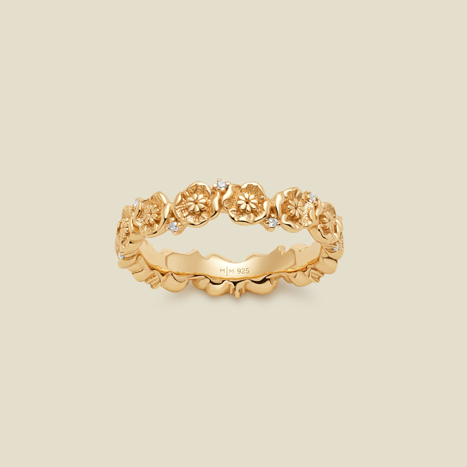 August CZ Birth Flower Eternity Ring