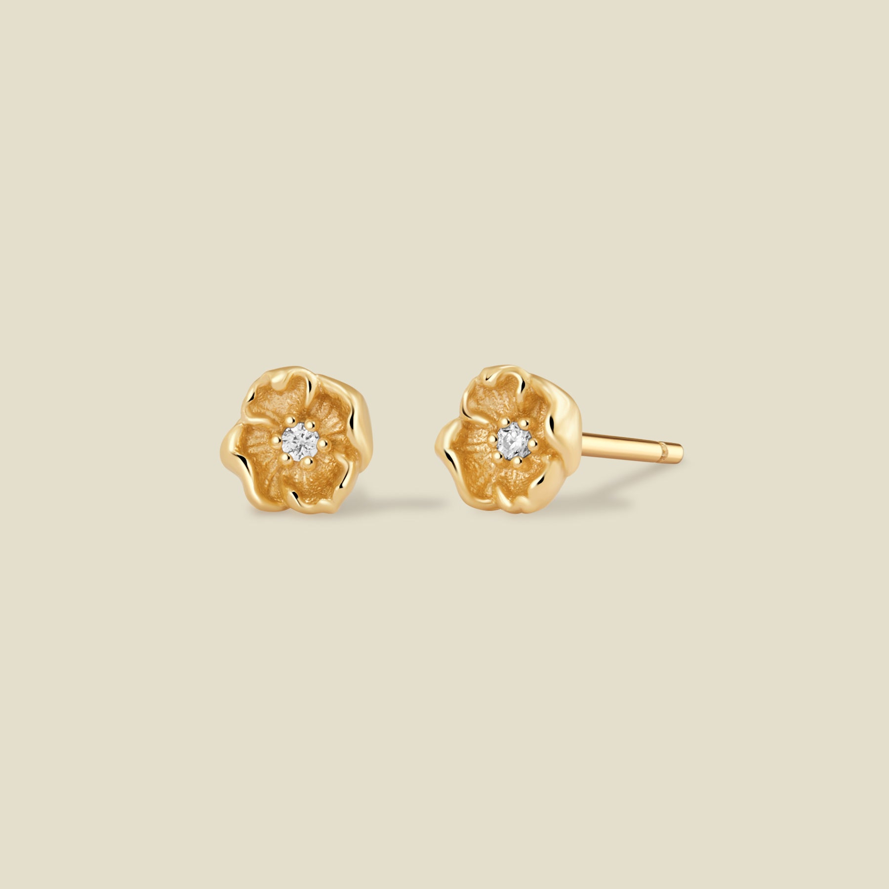 August CZ Birth Flower Stud Earrings
