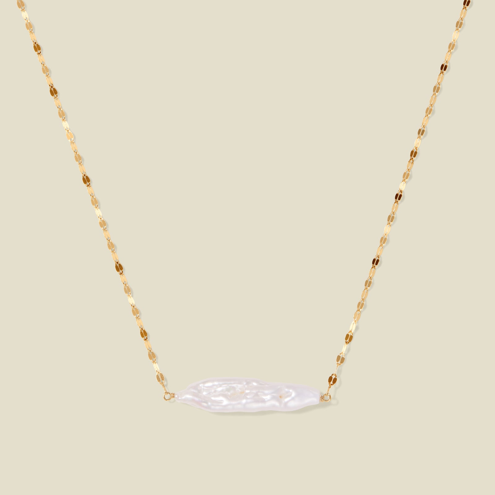 Baroque Pearl Bar Necklace