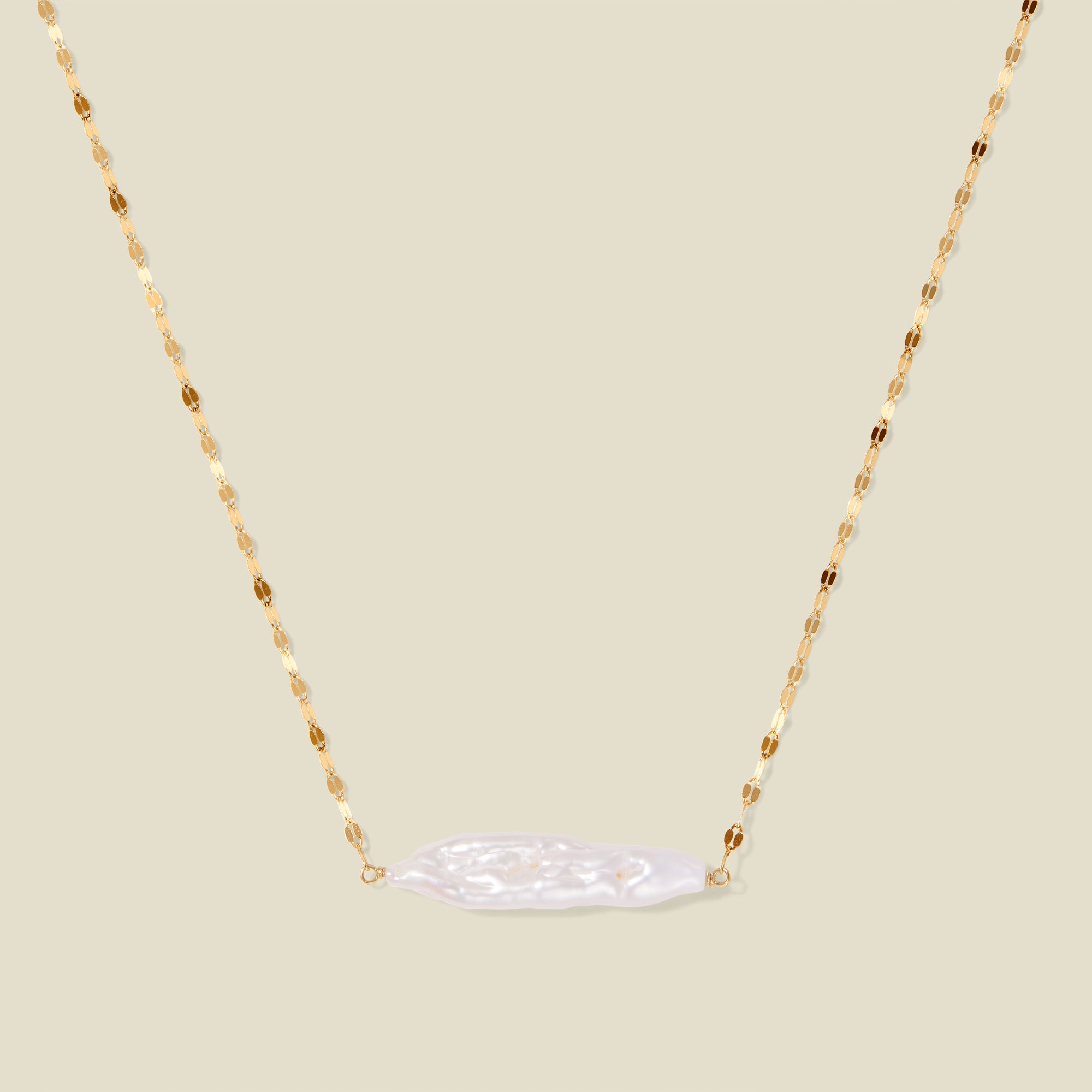 Baroque Pearl Bar Necklace