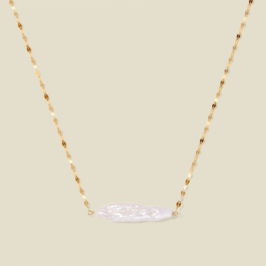 Baroque Pearl Bar Necklace