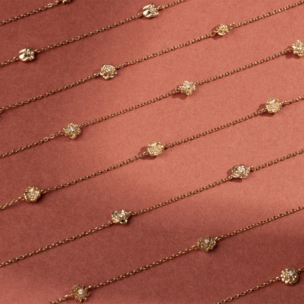 December CZ Birth Flower Station Necklace