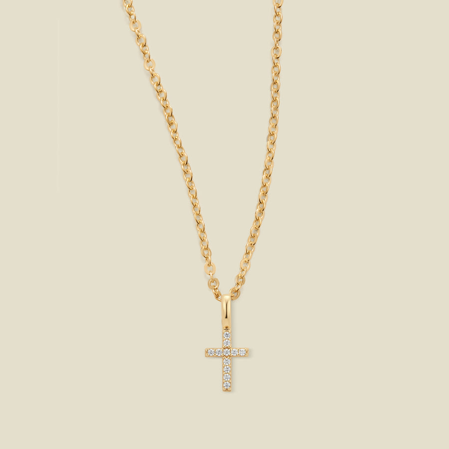 Mini CZ Cross Necklace