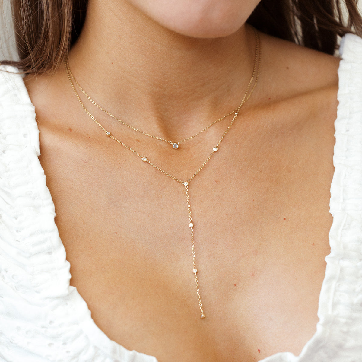 CZ Poppy Solitaire Necklace