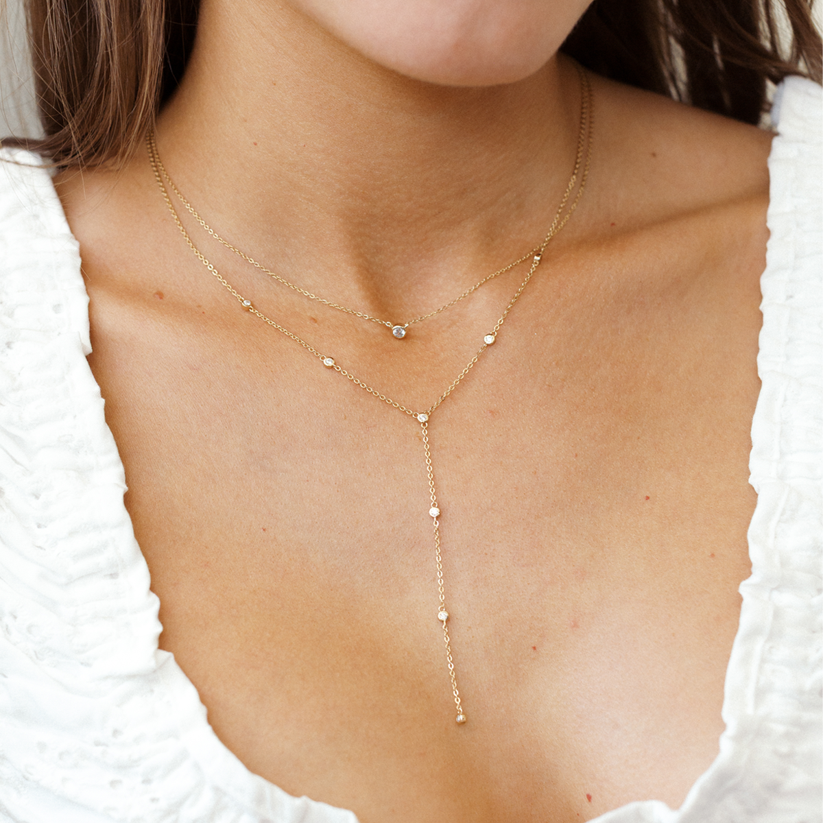 CZ Poppy Solitaire Necklace