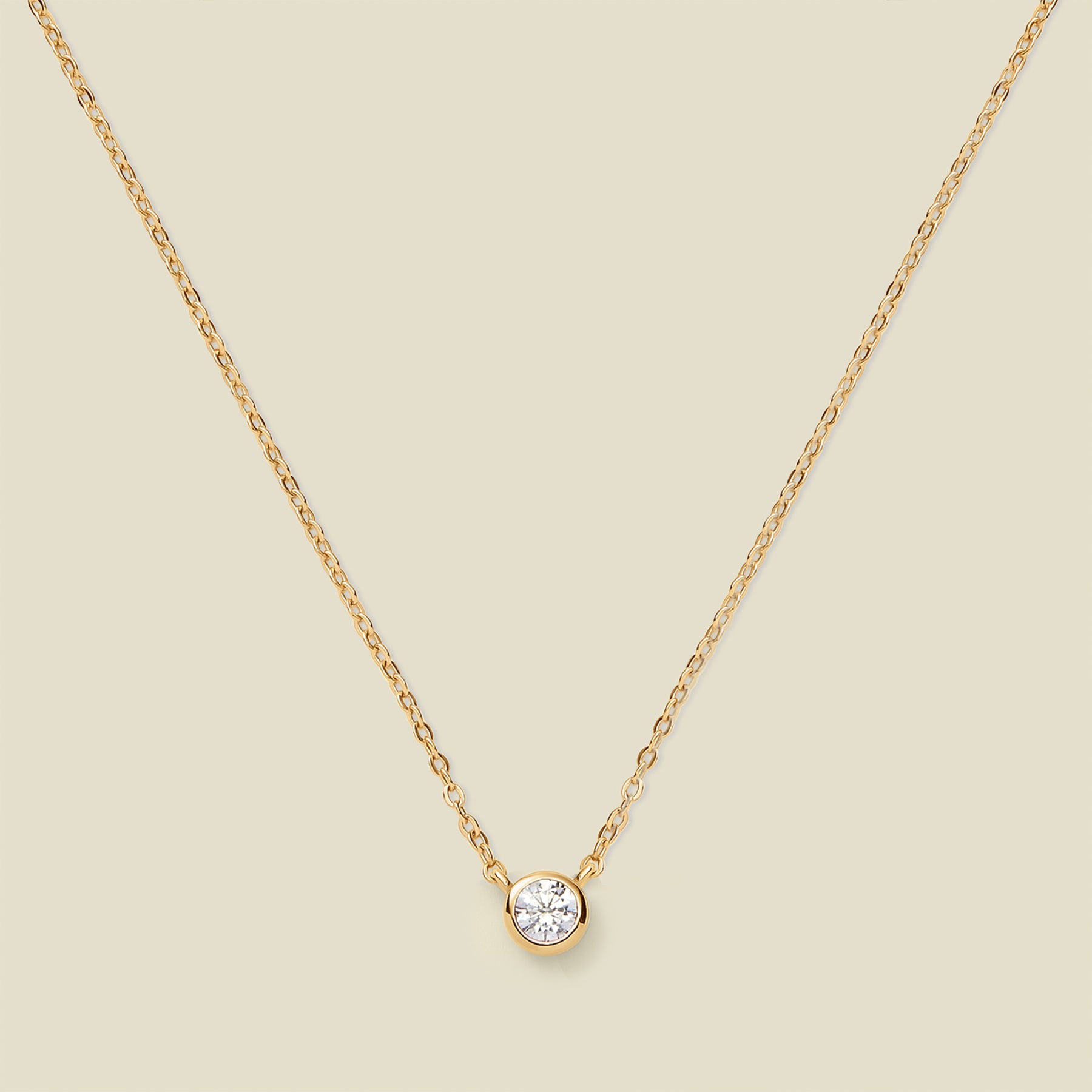 CZ Poppy Solitaire Necklace
