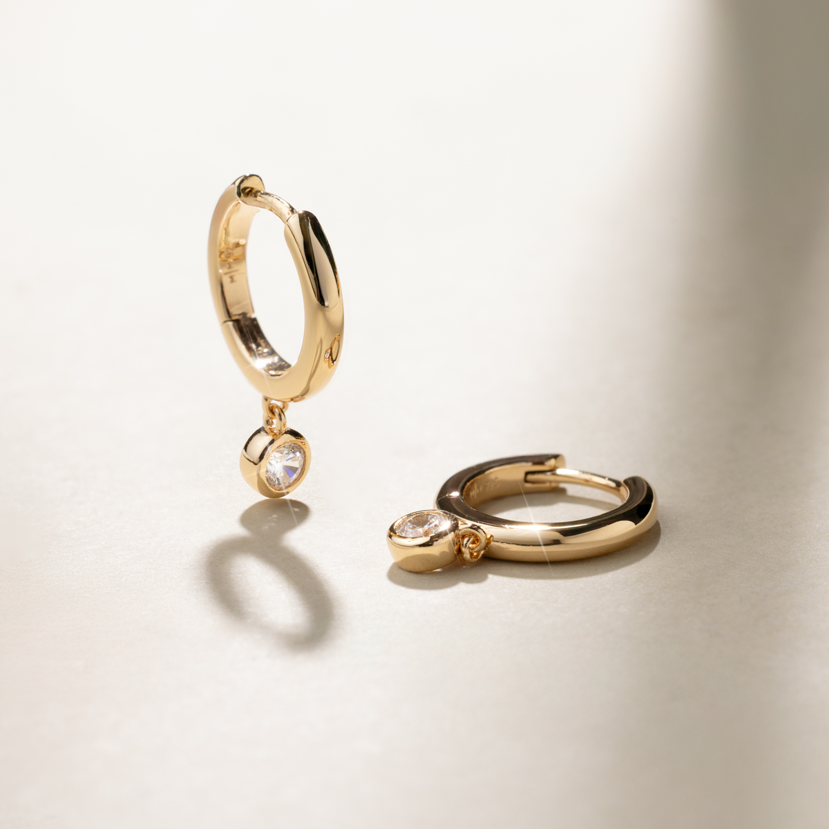 CZ Poppy Drop Hoop Earrings