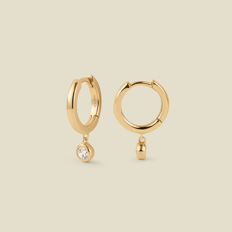 CZ Poppy Drop Hoop Earrings
