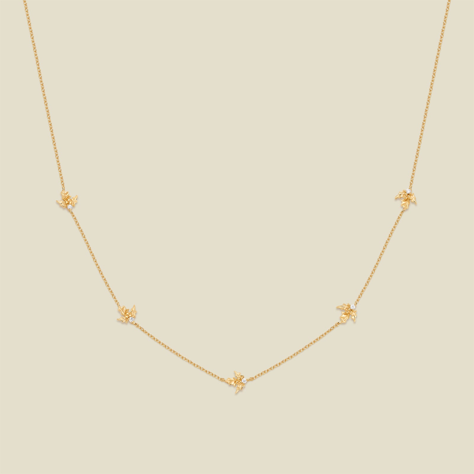 December CZ Birth Flower Station Necklace