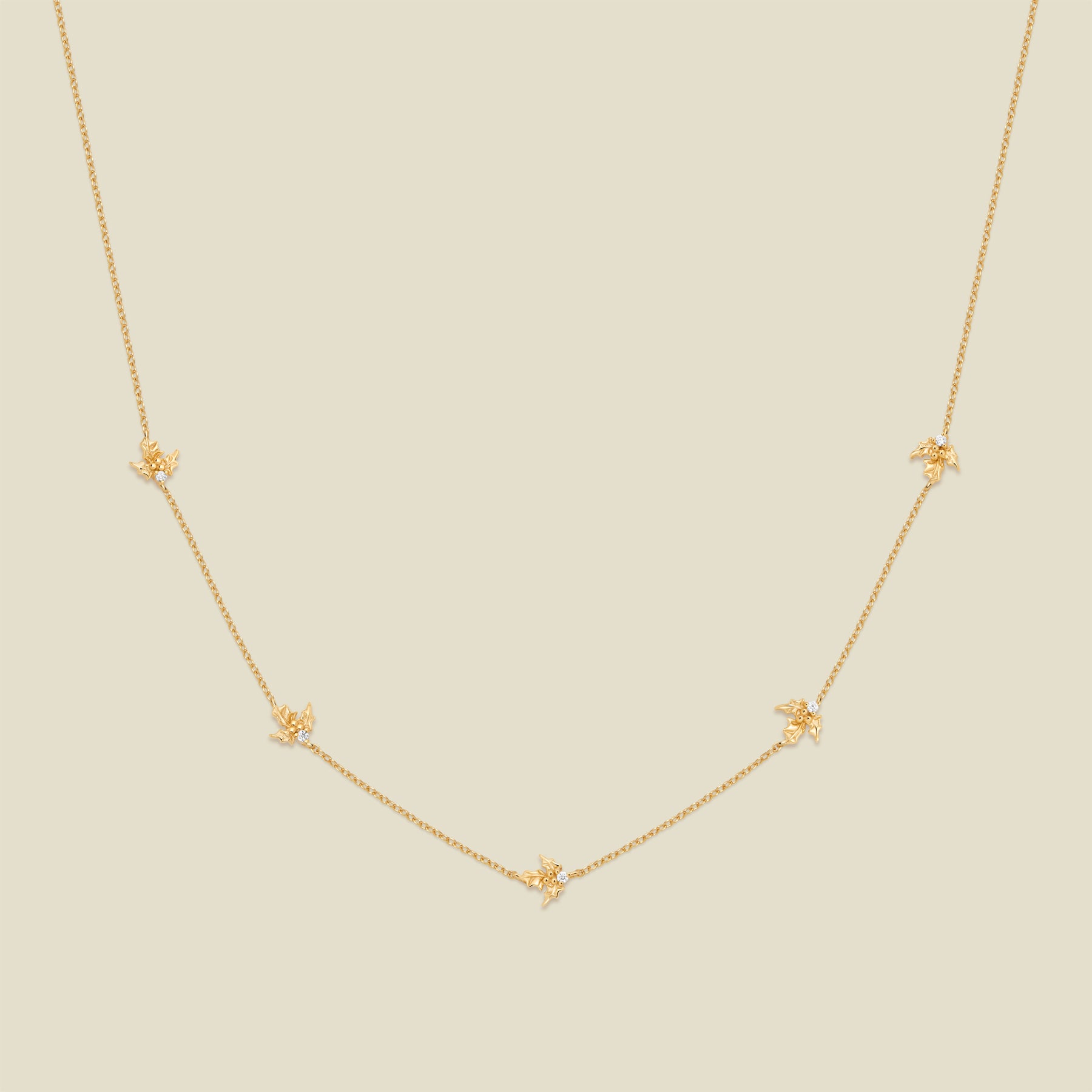 December CZ Birth Flower Station Necklace