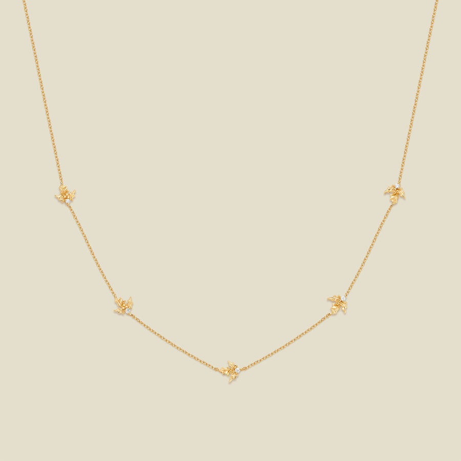 December CZ Birth Flower Station Necklace