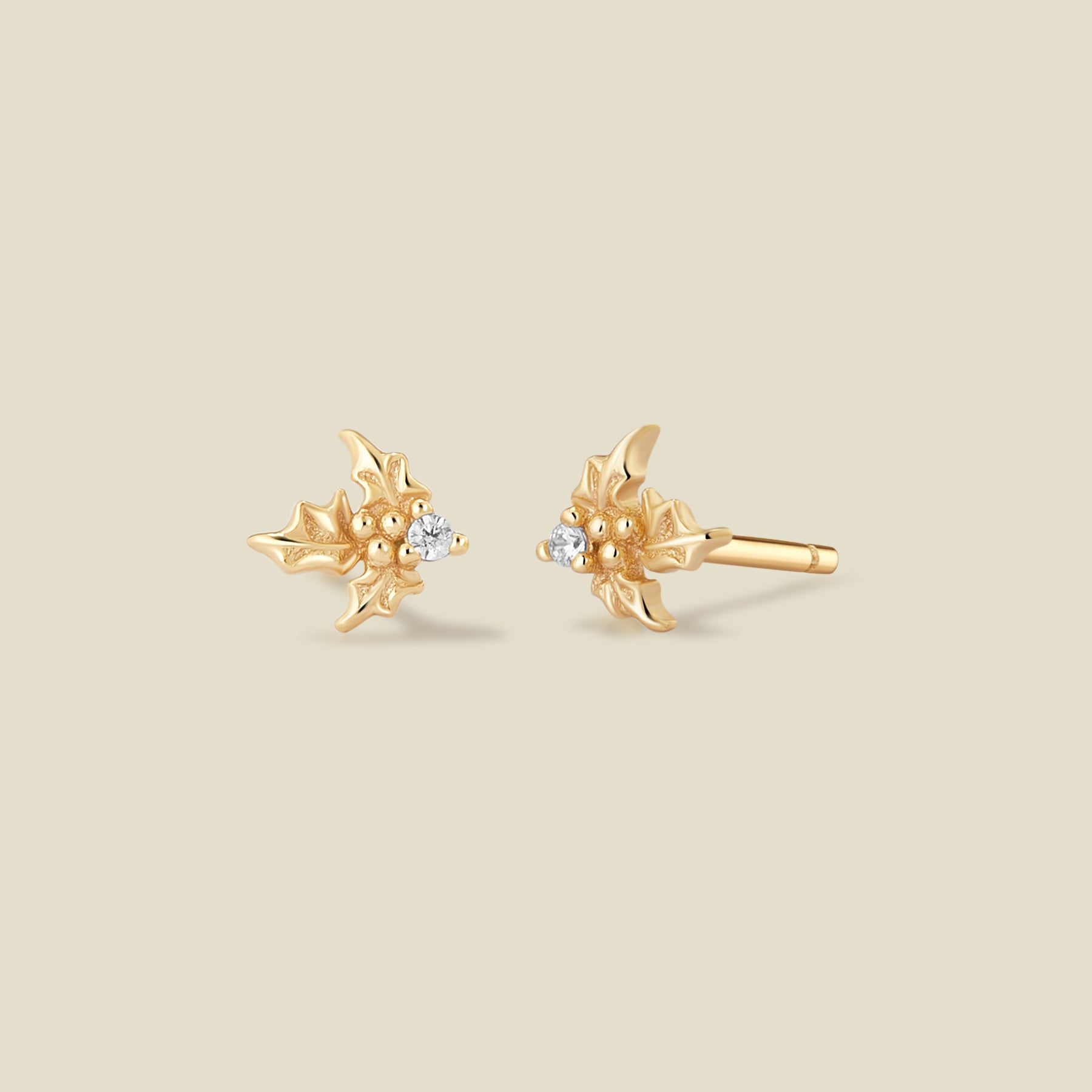 December CZ Birth Flower Stud Earrings