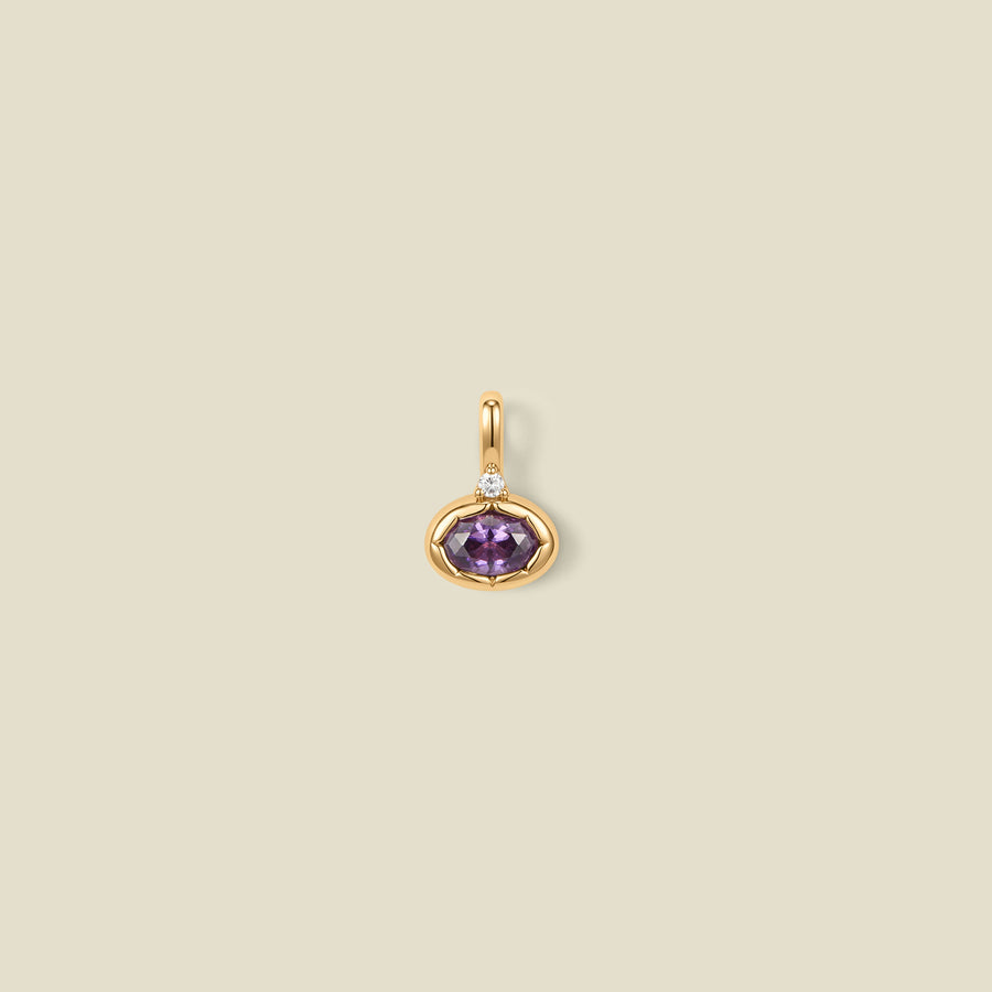 February Oval Birthstone Charm